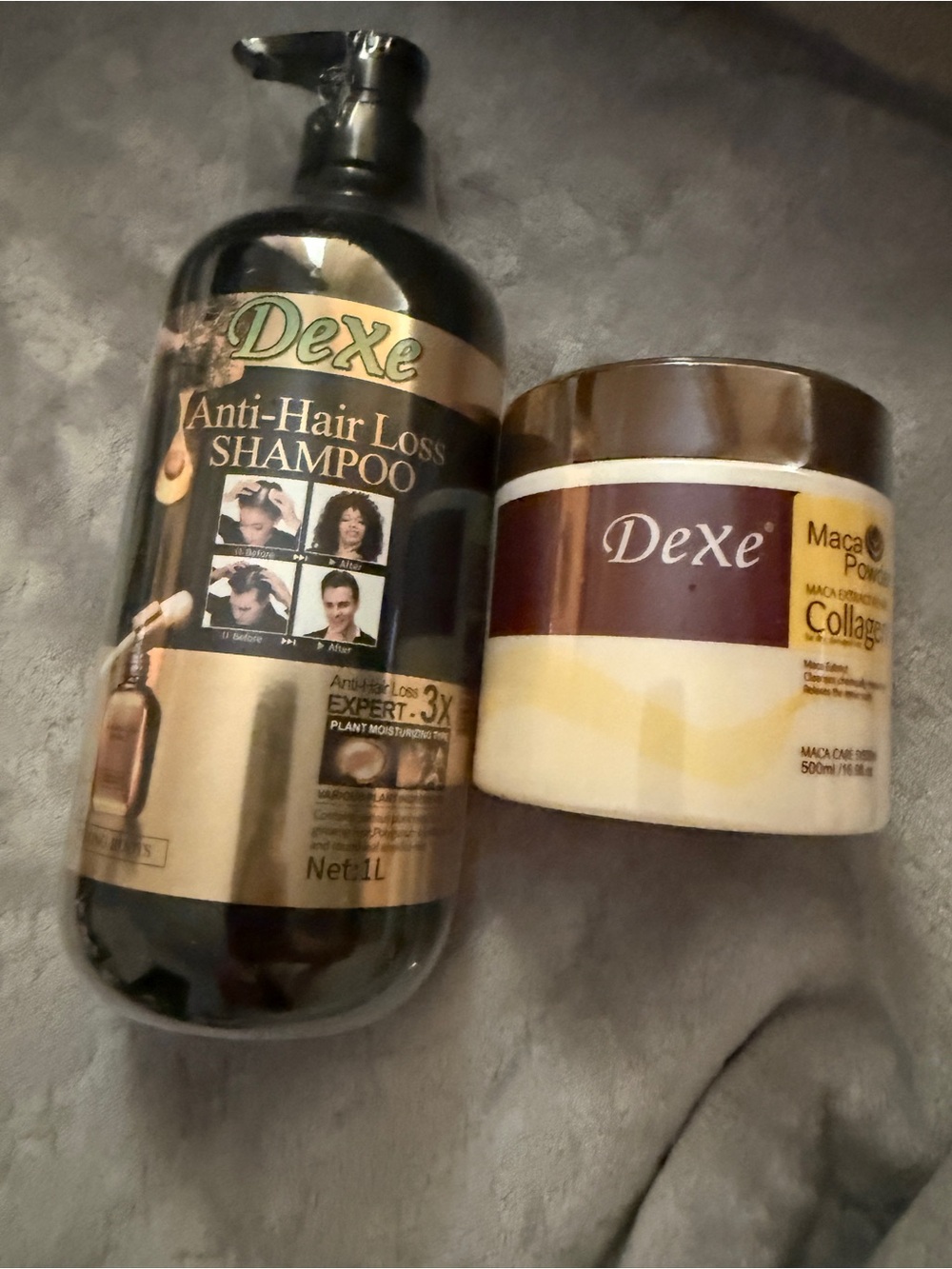 NEW ✨ Dexe Hair Care Bundle - Anti-Hair Loss Shampoo (1L) & Maca Power Collagen